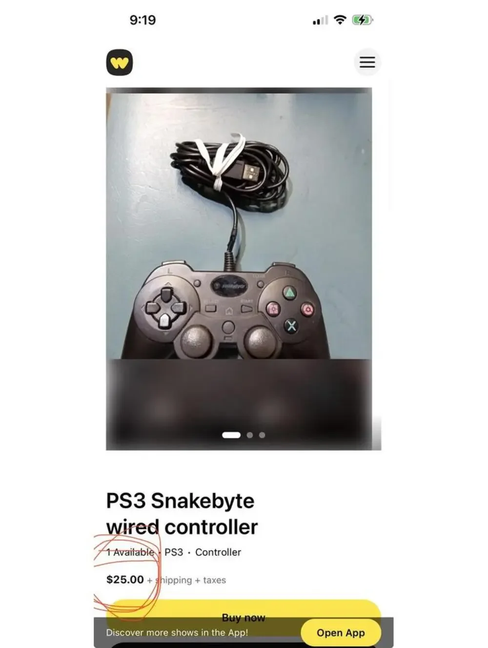 Snakebyte Wired USB Game Controller for PC and PlayStation